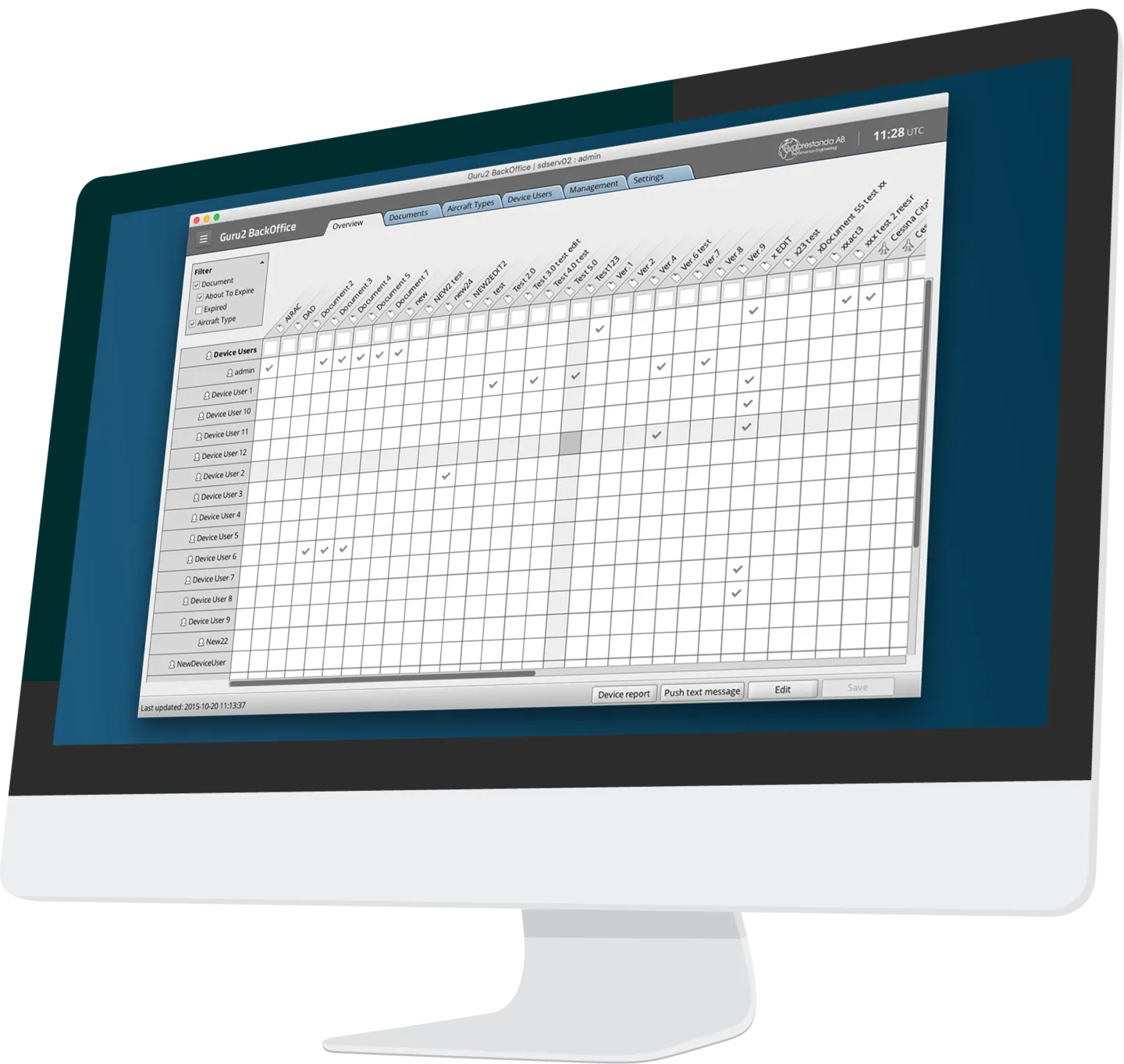 Guru2 Backoffice showing its overview